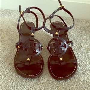 TORY BURCH BLACK HEELED SANDALS